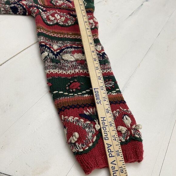 Vtg Van Heusen Handknitted Textured Chunky Knit Sweater Crewneck Womens Medium - Picture 9 of 10